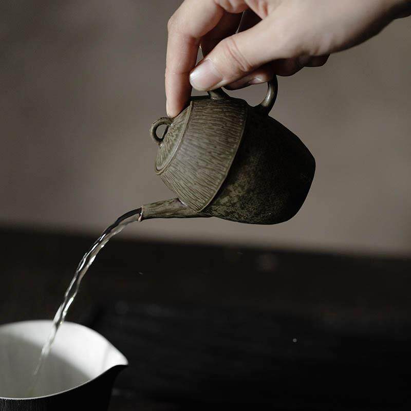 汝诧梵寂日520式纯手工陶瓦青碧天壶带过滤球壶家用粗风陶泡茶器