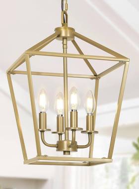 美铁式复80937客古艺工客业风四头吊灯现代简约厅房书房吧台餐厅