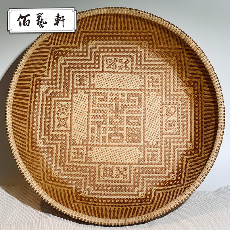 佰艺轩东阳竹编纯手工收纳筐 茶点筐水果篮 非遗收藏工艺品