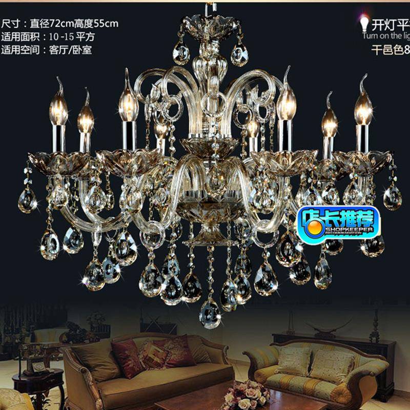客厅606欧式水晶卧灯美式大灯气餐厅吊灯现代简约别墅工室后程灯