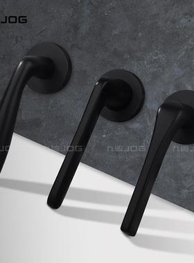 房九固家用房门不锈钢室内静音卫生间锁卧门室厨木门黑色分锁RHV