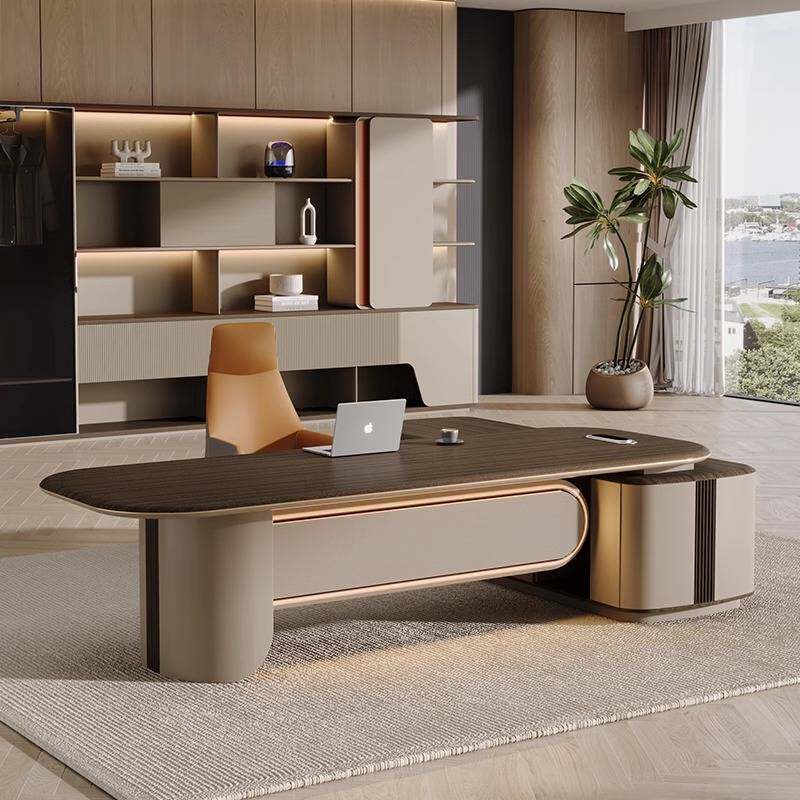 办公桌老板桌椅组合现代简约轻奢高档董事长总裁领导办公室大班台