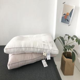 缓舒压力艾草护颈枕助睡眠超细羽丝维纤枕头芯子绒单只成VPF人枕