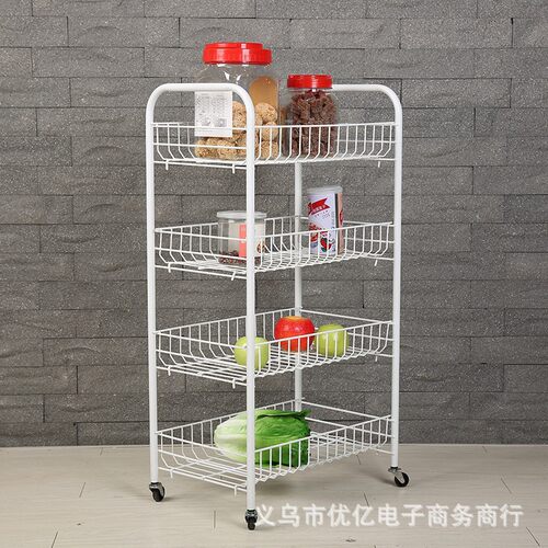 大号升级版家用铁线加固四层餐车推车厨用水果蔬菜收纳杂物置物架