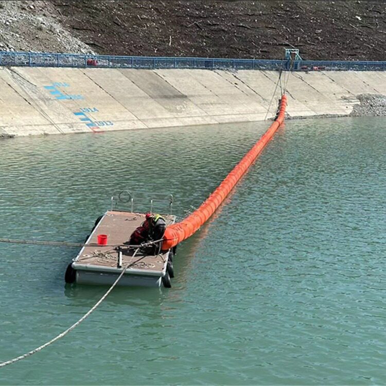 电站坝前水域枯枝拦污漂排 湖泊垃圾拦漂浮桶管式拦污排