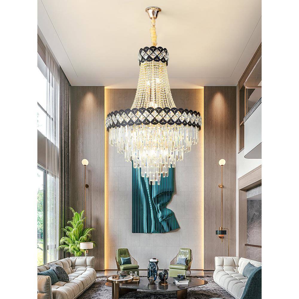 后现代轻奢水灯晶大吊工灯复式楼JL375别墅楼酒店大堂程样板房客