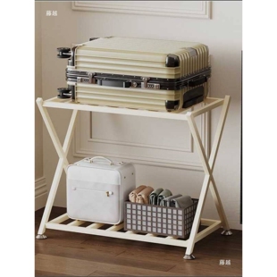 行李箱置物架家用落地可移动放衣服的架子卧室客厅收纳整理储物柜