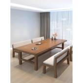 客厅木长书桌简约桌学习实实木大板桌餐桌书桌DSZ0023一体长大方