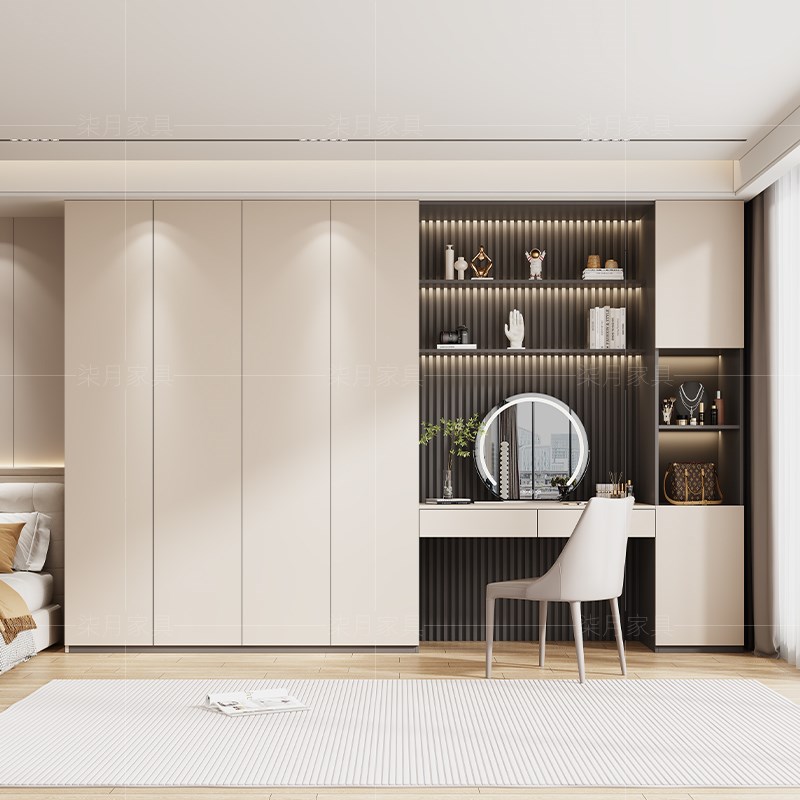 定制衣柜梳妆台一体现代简约卧室家用衣帽间展示架阳台柜家具