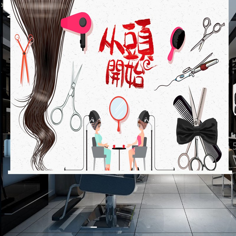 美发理发店造型设计卷帘店内海报窗帘遮阳隔热遮光防水卷拉式升降