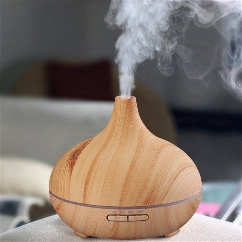 创意木纹香薰机 空气加香器 小型超声波加湿器大雾家用七彩卧
