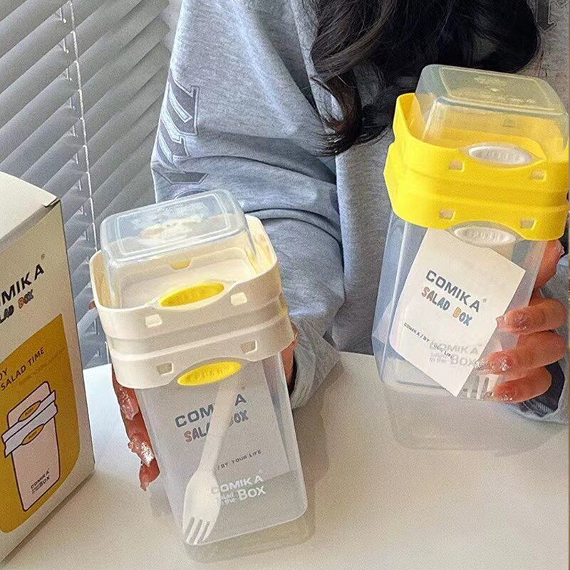 comika口咔沙拉杯燕麦早餐蔬菜酸奶牛奶大容量便携式外带轻食带盖