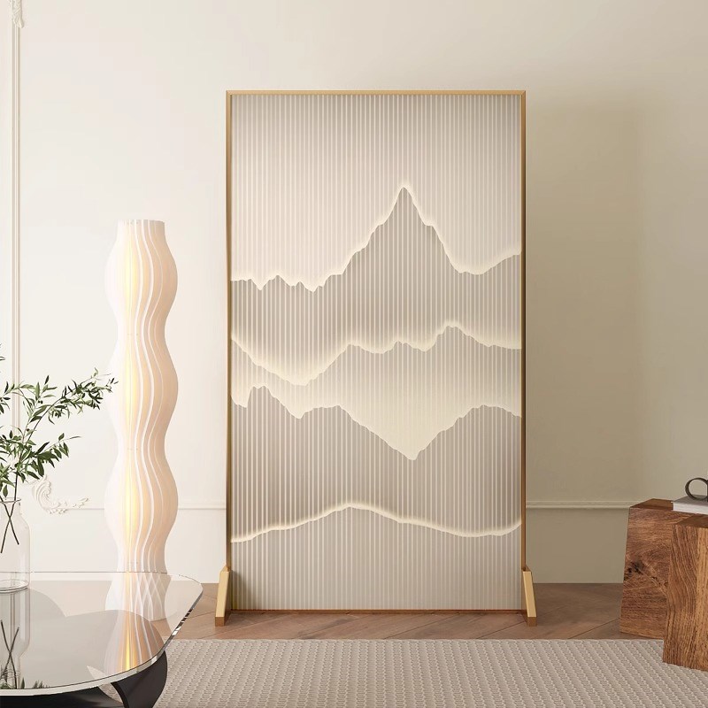 铝合金屏风隔断现代简约客厅卧室入户门家用玄关座屏遮挡酒店装饰