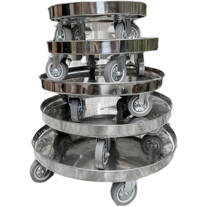 加厚不锈钢汤桶架子汤锅开水桶万向轮周转车食堂餐厅商用米桶推车