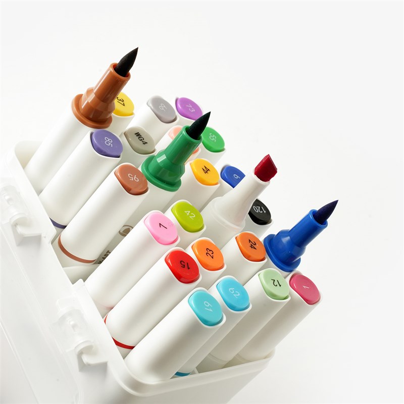 可水洗 儿童24色双头马克笔 宝宝软头盒装彩笔学生文具幼儿园画笔