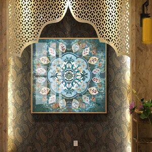 东南亚泰式风格唐卡民族风装饰画中式客厅餐厅酒店会所房间晶瓷画