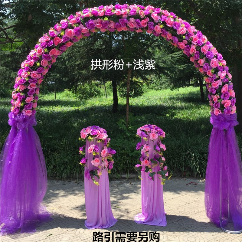 婚庆绢花拱门装饰结婚礼拱形门开业活动彩门新款花门场景布置道具