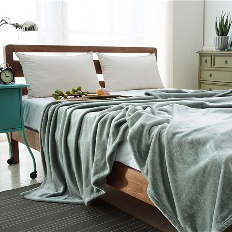 好质量纯色法兰绒夏季盖毯冬季人床单珊瑚绒毯子沙发空调毛毯