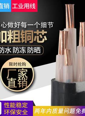 电力电缆16铜芯YJV22 2 3 4芯10平方25室外ZR动力电缆铜线35铠装5