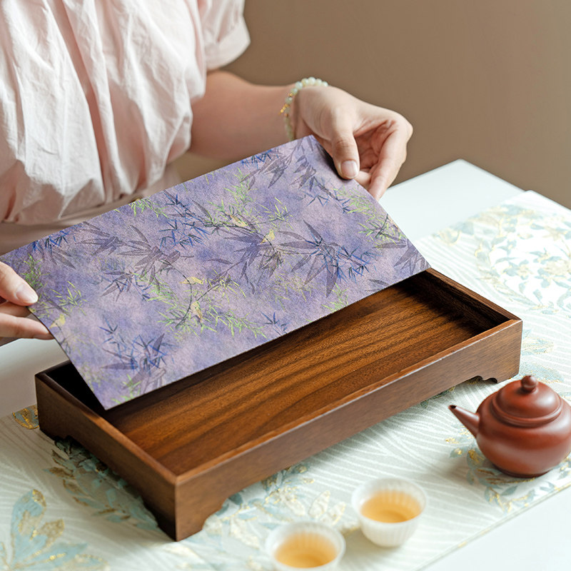 观策器隐南美胡桃木干泡盘茶具茶垫家用高档实木小茶盘壶承茶托盘