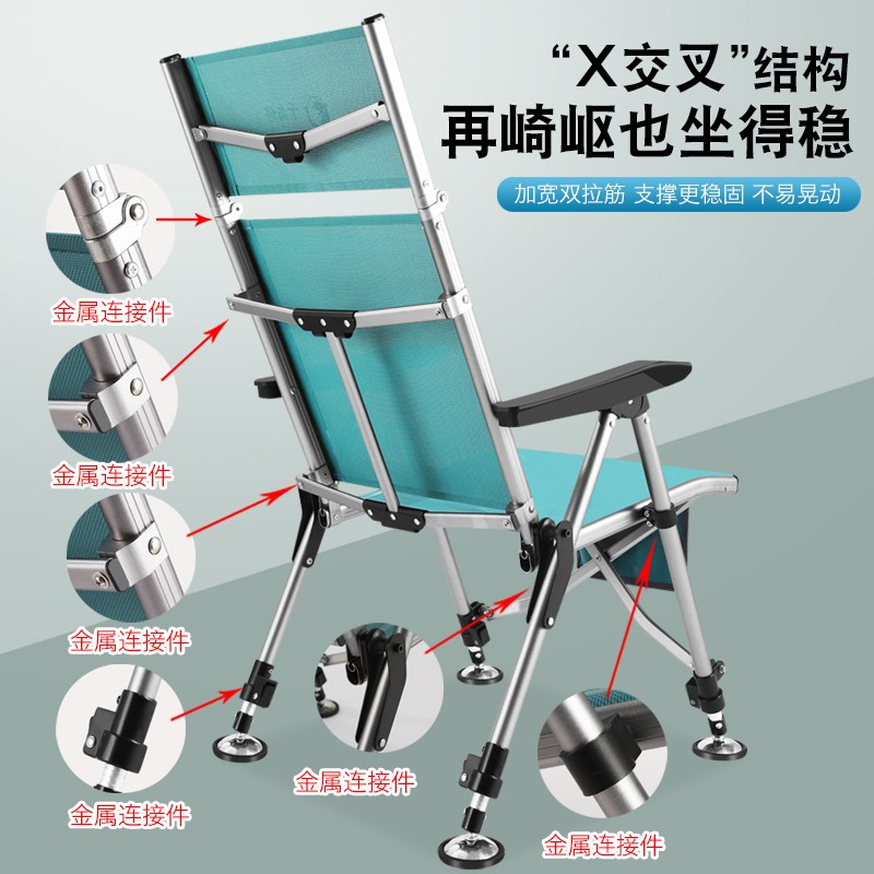 新款欧式筏钓椅钓鱼椅子可躺式折叠坐椅全地形超轻便携多功能座椅