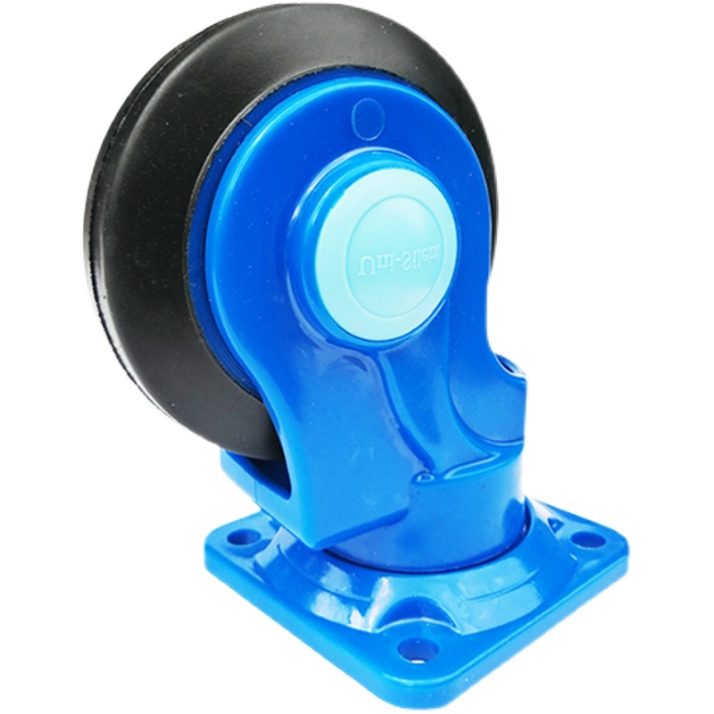 uni-silent连和平板车轮子手推车静音轮脚轮轱辘橡5寸胶轮万向轮