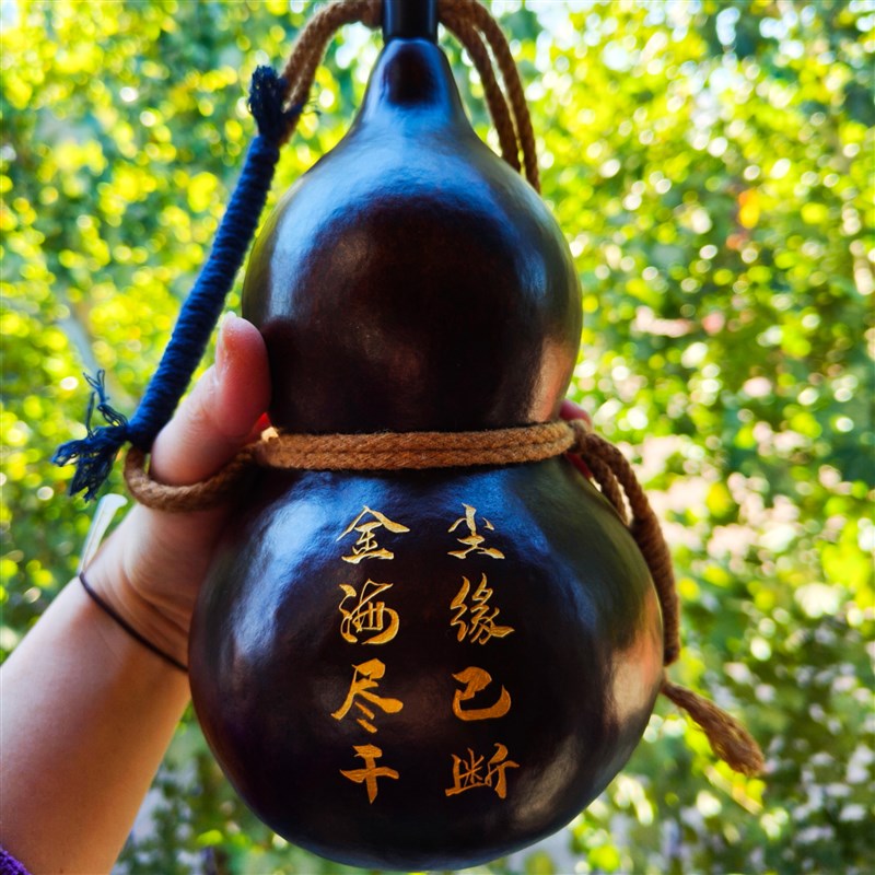 非遗工艺纯手工天然大漆器酒葫芦酒具做旧古风装酒水随身挂件礼品