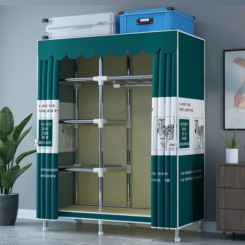 约0.8/1/1.2/1.4/1.6/2米简易布衣柜钢管加粗加厚加固钢架挂衣橱