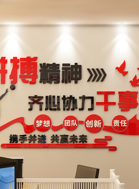 办公室教室励志拼搏精神团队励志墙贴公司企业文化墙标语