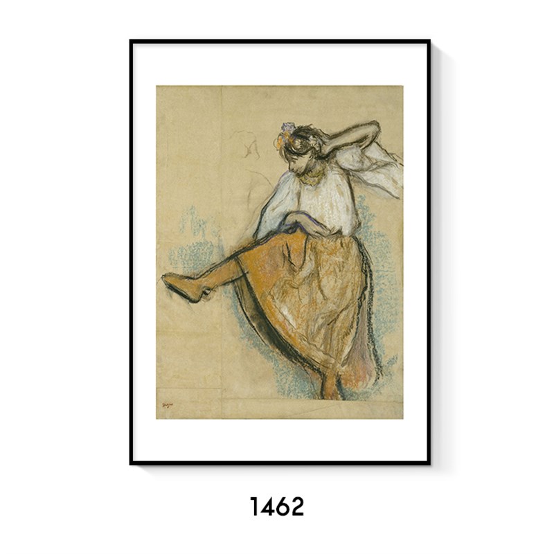 德加芭蕾舞者印象派跳舞女孩肖像素描装饰画芯客厅卧室玄关挂画心