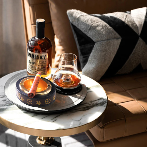 道具装饰洋酒瓶雪茄烟灰缸烟具样板间茶几托盘组合飘窗床头柜摆件