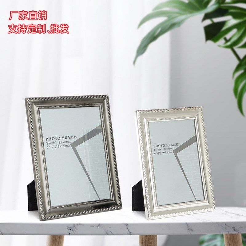 欧式复古金属相框玻璃摆台6寸7810寸12寸创意挂墙a4营业执照像框