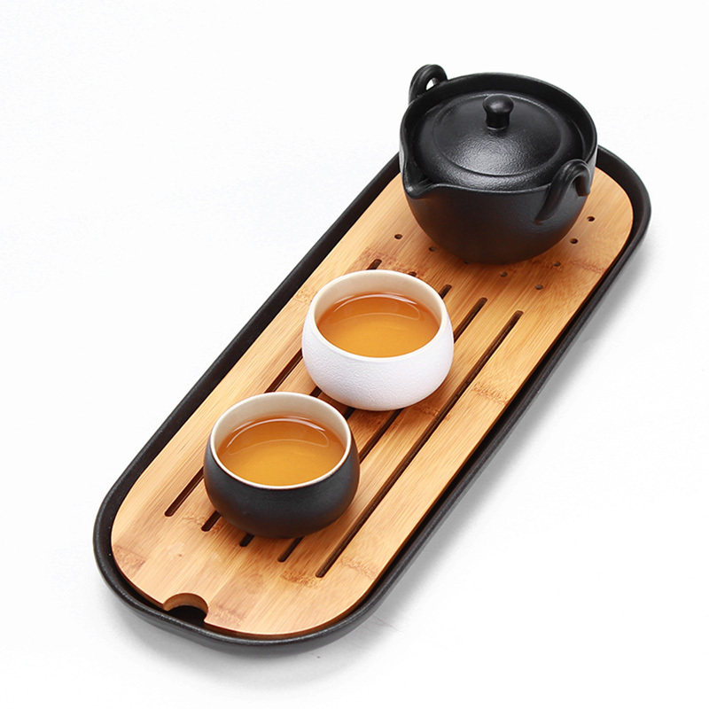 禅风黑陶瓷快客杯一壶二杯旅行办公个人功夫茶具茶壶茶杯经典套装