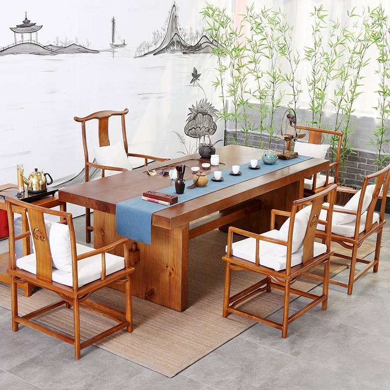 实木中式茶桌椅办公功夫茶台客厅家用茶几泡茶桌茶具装一体