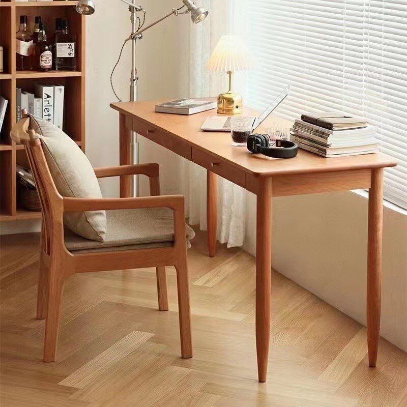樱桃木书桌实木家用简约现代书房家具电脑桌写字桌桌子