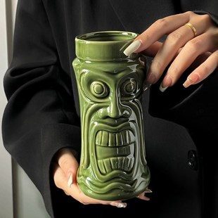 酒吧僵尸杯tiki杯个性 夏威夷鸡尾酒杯创意陶瓷提基杯万圣节酒杯子