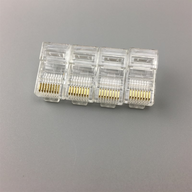 超五类网络水晶头三叉镀金金片 1000个一袋8P8C RJ5水晶头插头