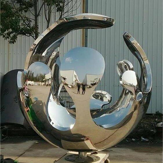 厂家设计大型市政不锈钢镂空水滴雕塑房地产楼盘商场摆件工