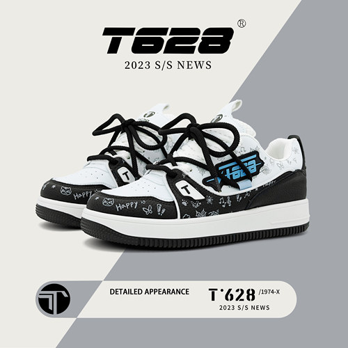 T628白色鞋子男鞋帆布板鞋男款2026新款透气小众设计潮流面包鞋子