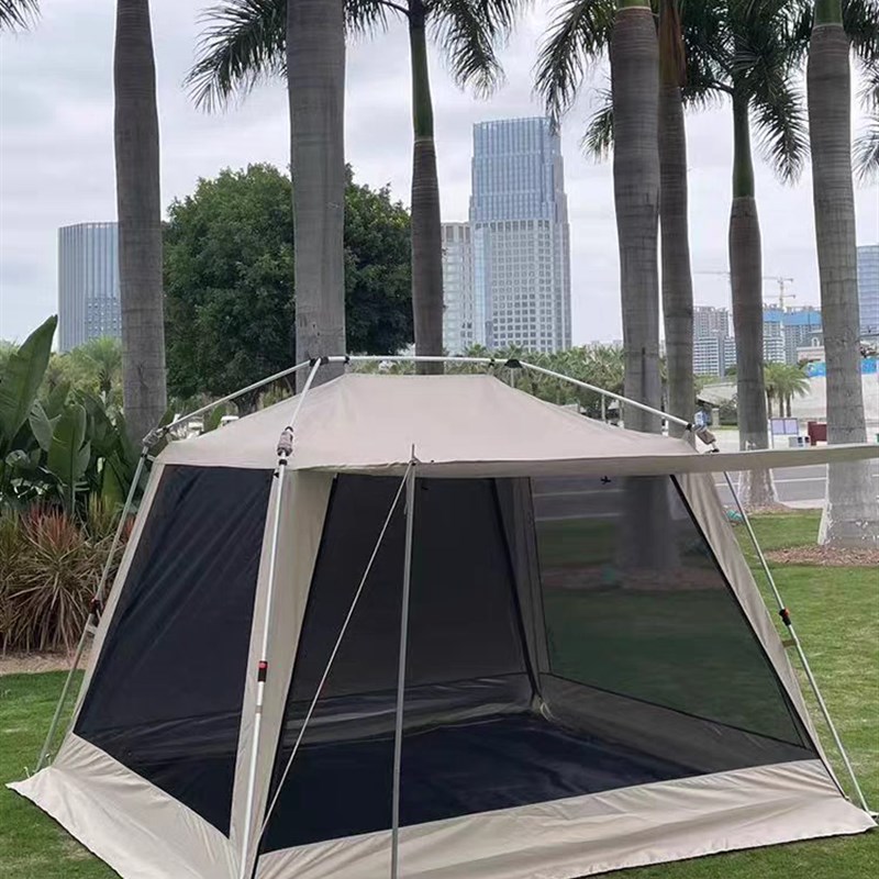 防蚊帐篷铝杆自动便携遮阳客厅3 5人海滩简易速开移动凉棚一体帐