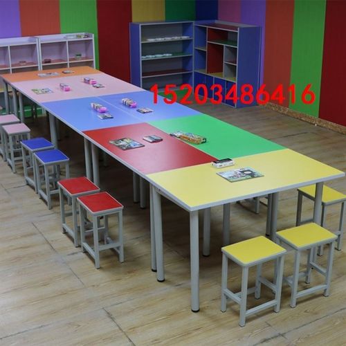辅导班培训双人长条桌梯形扇形桌子小学生专用课桌儿童美术绘画桌