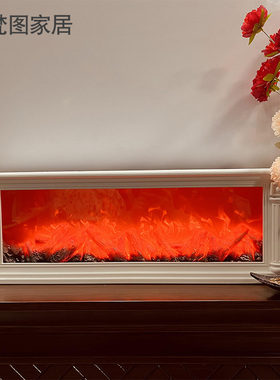 仿真壁炉火焰灯假柴火焰复古欧式客厅摆件火焰灯白色火炉气氛灯