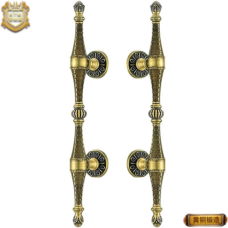 铠铜威仿古拉手欧式豪华酒店KTV大门木门把手古铜黄铜开门拉手