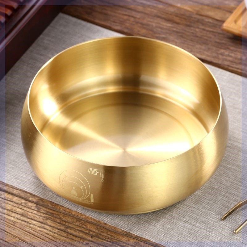 黄铜大号茶洗笔洗功夫茶具水盂水洗茶盘茶道六君子有盖特大洗茶杯