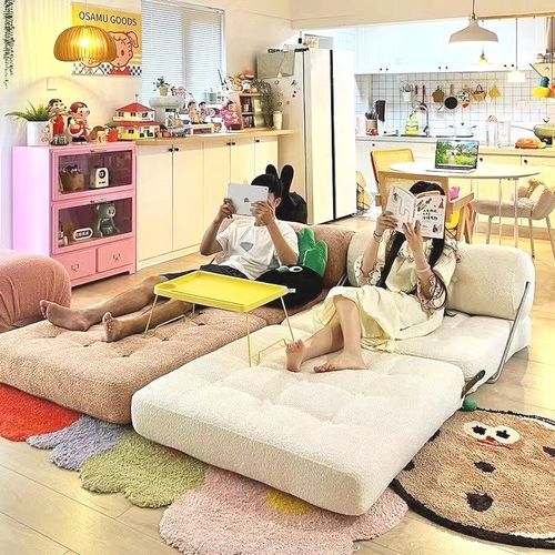 懒人沙发豆腐块可折叠家有现代小户型塔吉沙发床可坐可躺单人沙发