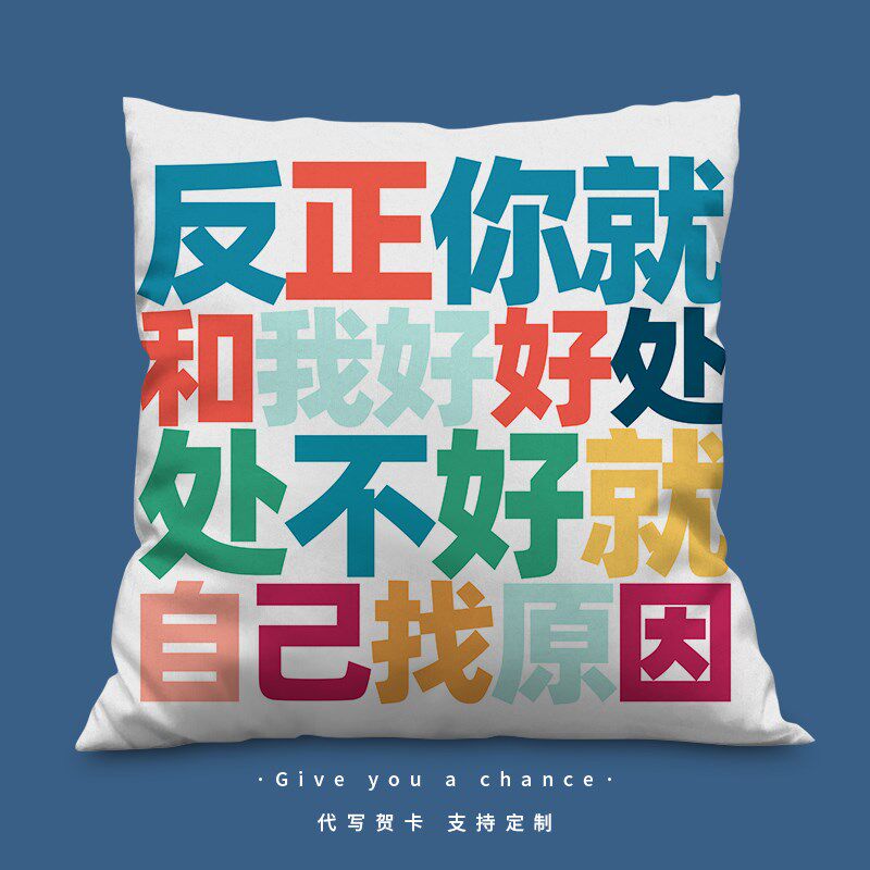 你就和我好好处趣味抱枕定制范德彪彪学语录车载枕头办公室靠背垫