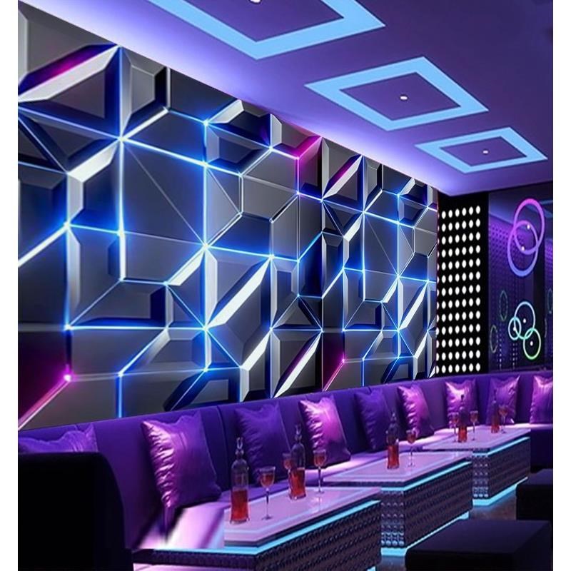 KTV包厢壁画歌厅背景墙纸3d立体装饰墙画网吧科技感壁纸酒吧墙布