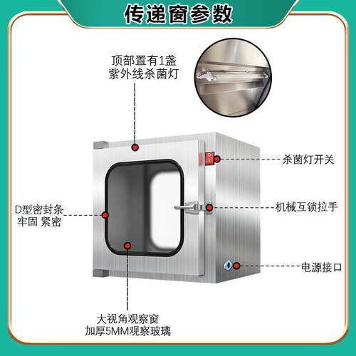 304/漆21BTB0不锈钢毒传递箱钢板烤机械电互锁紫外线子消洁净传递