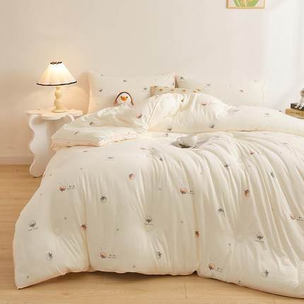 20宿25款类印A花立体单大豆被春秋被冬被加厚被芯舍AKU人被子不结