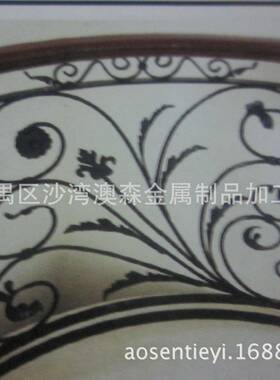 东ITA广铁楼梯立柱艺锻打梯花配件梯欧式楼梯熟铁心花弧实形楼梯